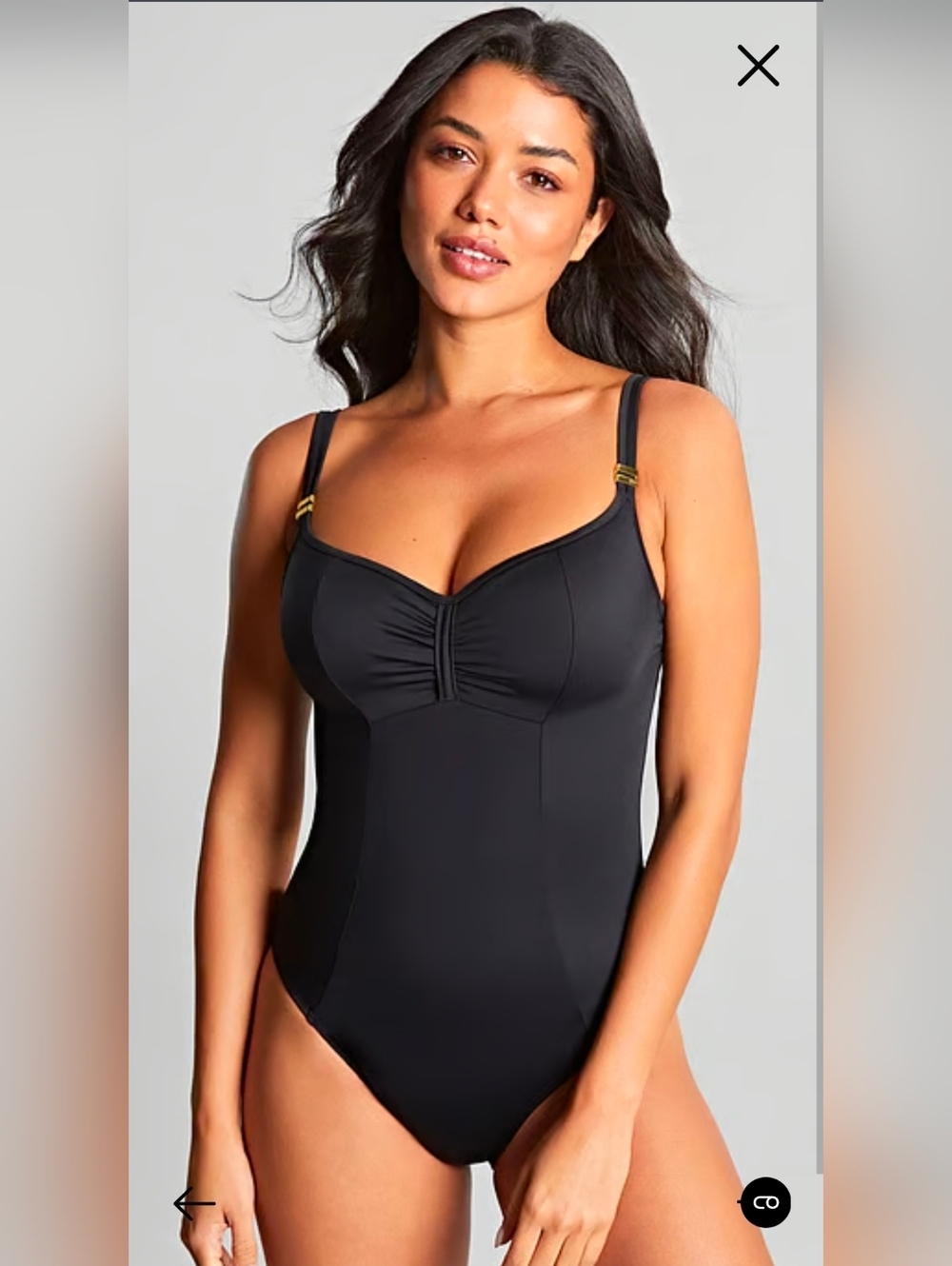 Panche Swim Black Ruched One-Piece Swimsuit - Women Swim Beach Resort Vacay